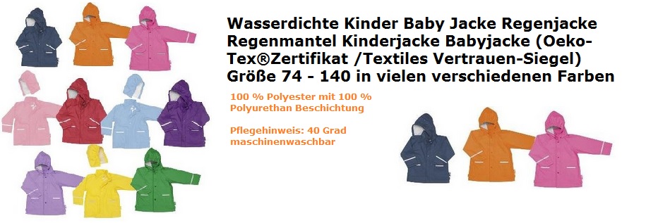 wasserdichte Regenjacke Kinder