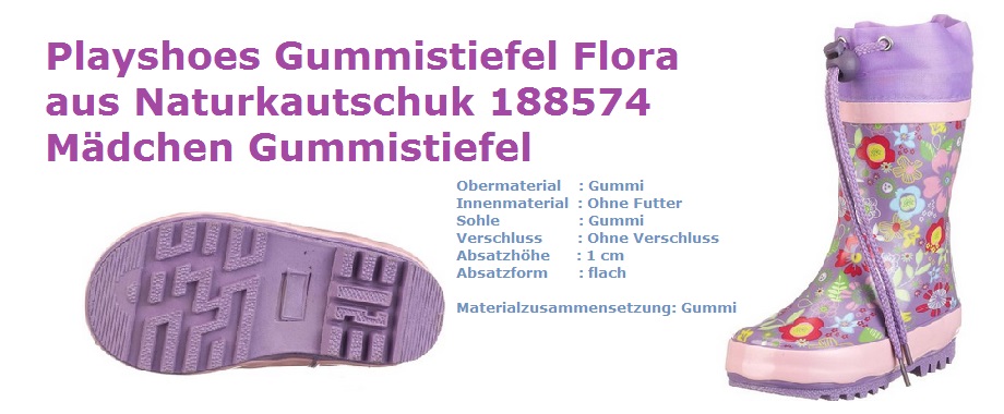 Playshoes Gummistiefel Flora Mädchen